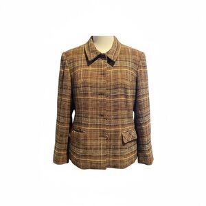 Sag Harbor Tan Plaid Women's Blazer